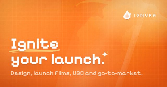 Our share card: “Ignite your launch” with the Ignura flame on an orange sky